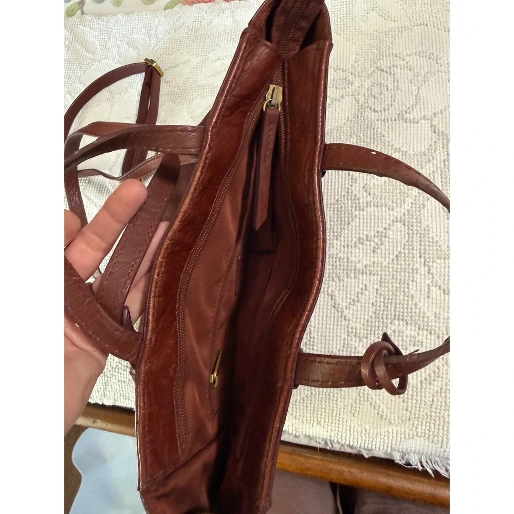 Fossil Camilla Convertible Backpack Tote Mahogany Brown Leather Bag ZB7517